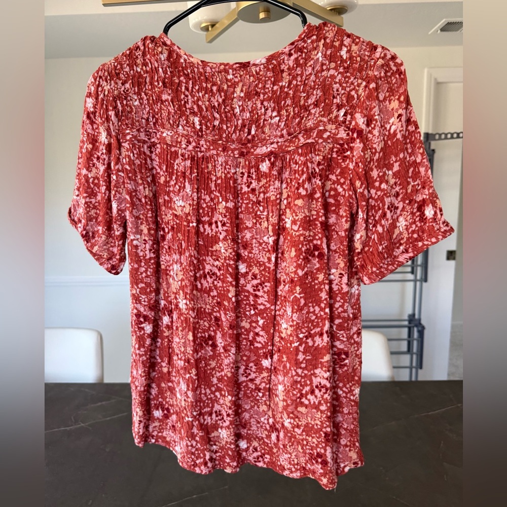 Women's Red Patterned Blouse Fat Face